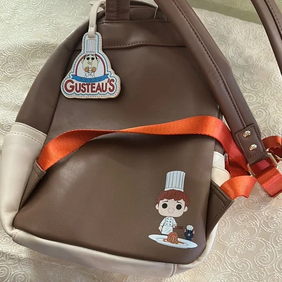 Loungefly Parisian Building Backpack in Brown, Red, and Cream ratatouille - Picture 8 of 12